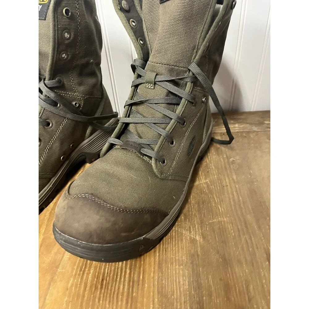 Men's Keen ASTM F 2413-18 Brown Military Green Work Steel Toe Utility Boots 14